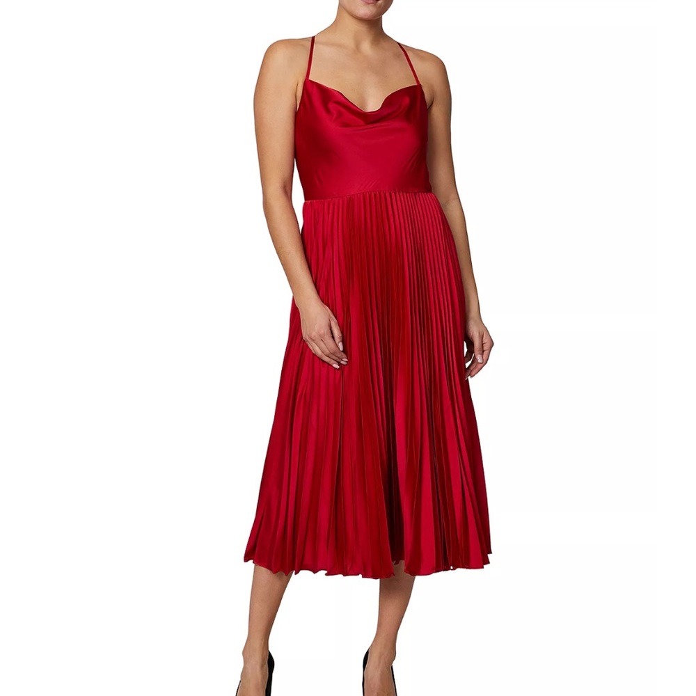 Laundry red pleated dress